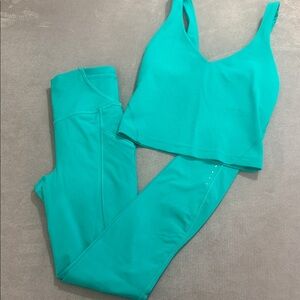 lululemon athletica Teal Two-Piece Active Set - Tank & High-Rise Leggings